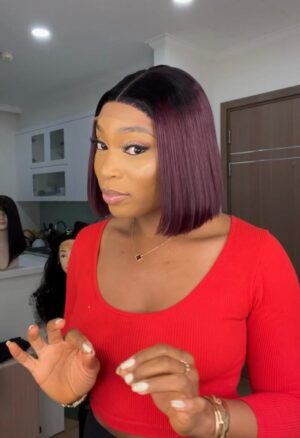 10″ MS Dark Burgundy 5×5 Wig – 200g