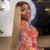 22” Mirror Straight Blonde Wig – 5x5 HD 300G