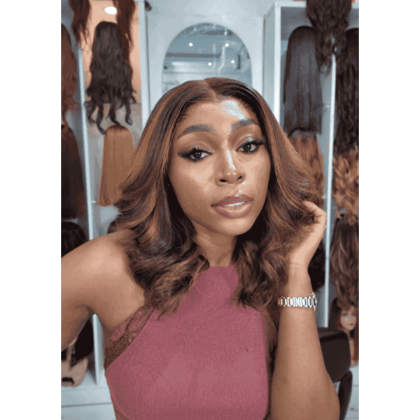 12” Donor Wavy Brown Highlights HD 5x5