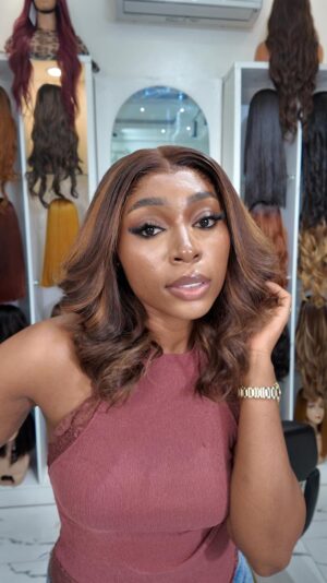 12” Donor Wavy Brown Highlights HD 5x5