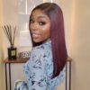 default 18" MS DARK BURGUNDY 5*5 WIG-250g