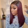 default 18" MS DARK BURGUNDY 5*5 WIG-250g
