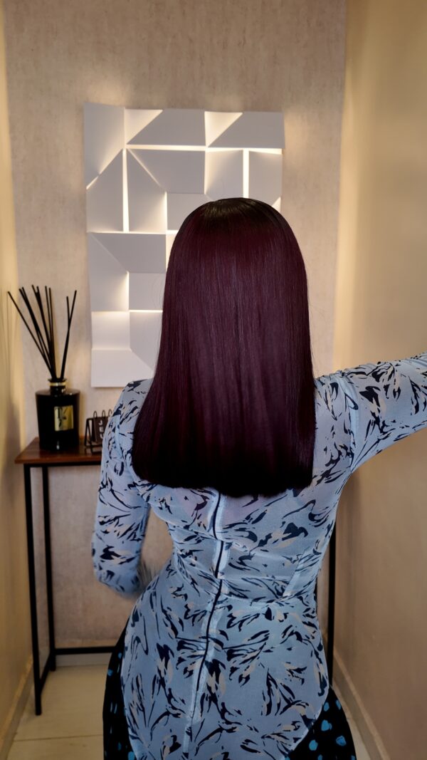 default 18" MS DARK BURGUNDY 5*5 WIG-250g