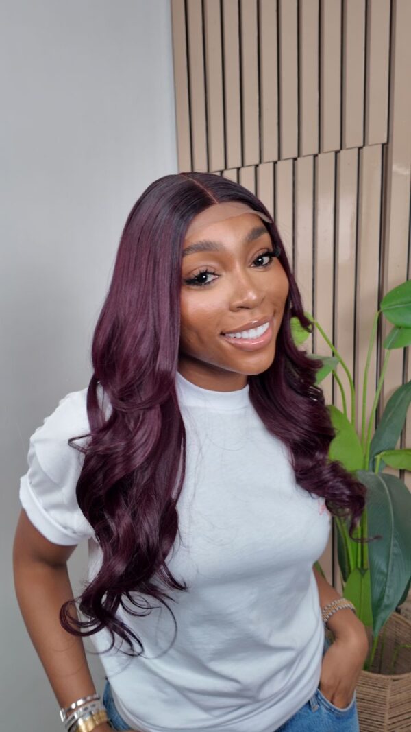 22" dark burgundy (wavy)