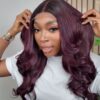 22" dark burgundy (wavy)